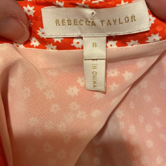 REBECCA TAYLOR silk blend sleeveless top. Back zipper. Peplum hem. Size US 8. - Picture 9 of 10